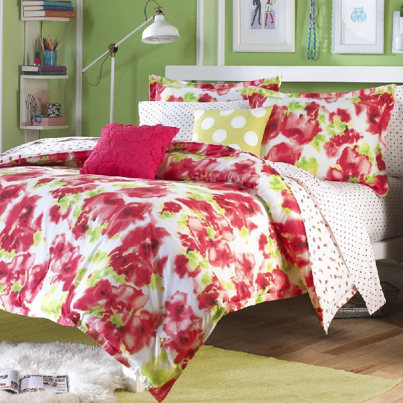 Silk - filled comforters for a luxurious and smooth touchTeen Vogue Painted Poppy 3-piece Comforter Set