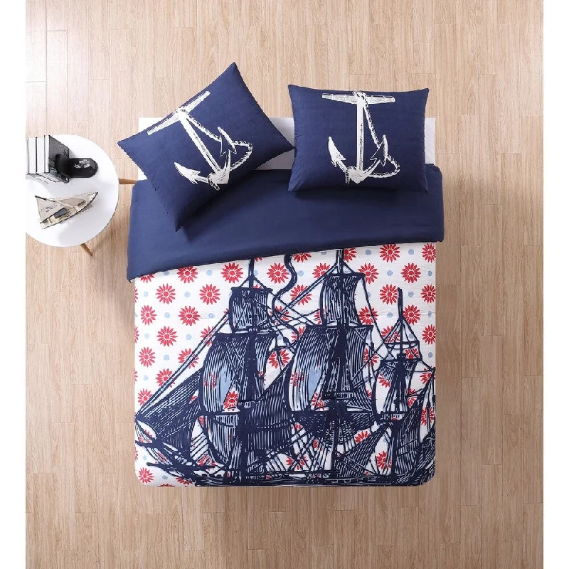 Microfiber - filled comforters that are lightweight and easy to care forPorch & Den Trapper Nautical Cotton Comforter Set