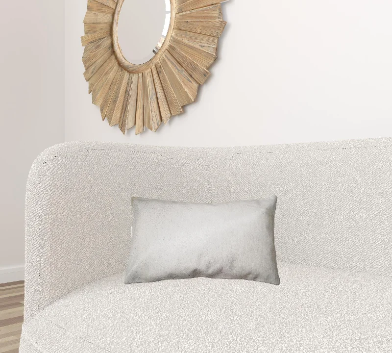 Silk Pillows for Smooth Skin and Hair12" X 20" Off White Cowhide Pillow