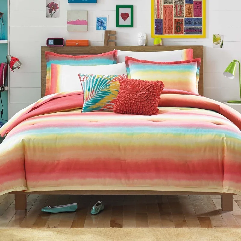 Duck down comforters with a softer feel and good warmth retentionTeen Vogue Electric Beach Cotton 3-piece Comforter Set