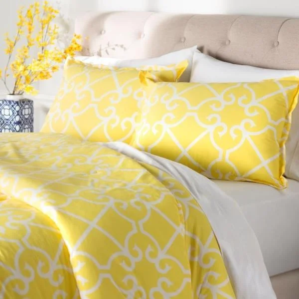 Queen - size comforters for standard queen - sized mattressesCity Scene Caroline Yellow Comforter & Sham Set
