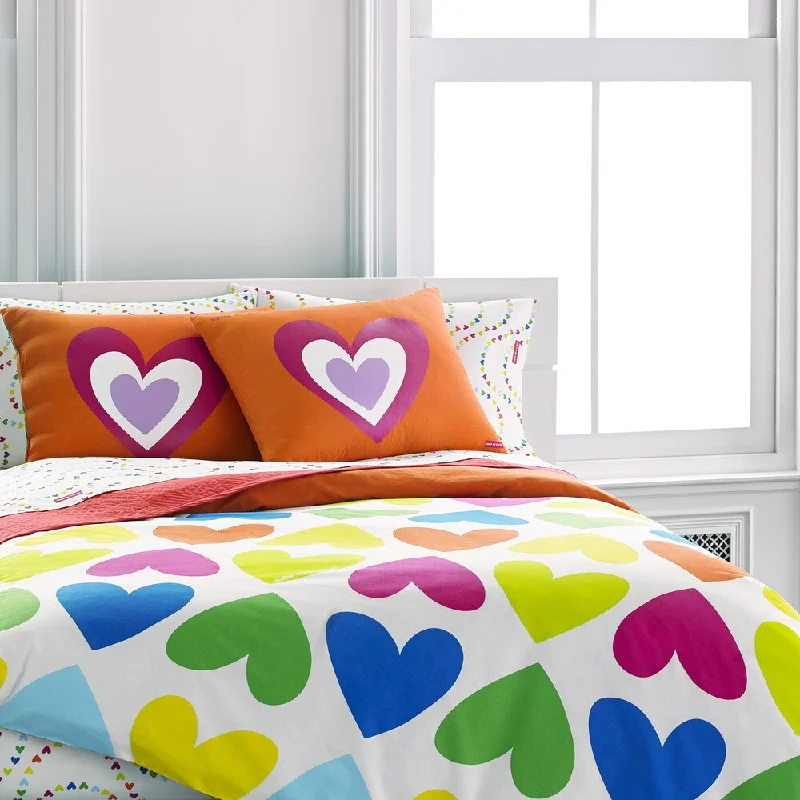 Bamboo - fiber - filled comforters with antibacterial and breathable qualitiesAgatha Ruiz De La Prada Bloom Hearts 3-piece Comforter Set