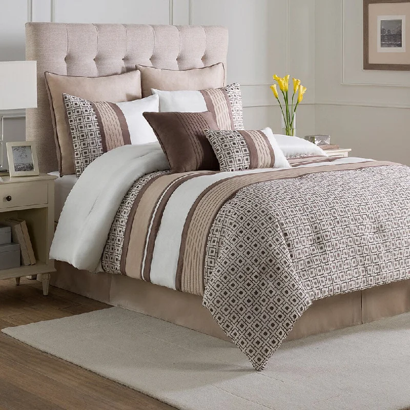 Silk - filled comforters for a luxurious and smooth touchCatalina Embroidered 8-piece Comforter Set