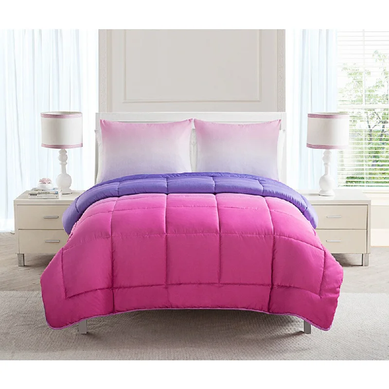 Microfiber - filled comforters that are lightweight and easy to care forVCNY Piper Ombre Comforter Set