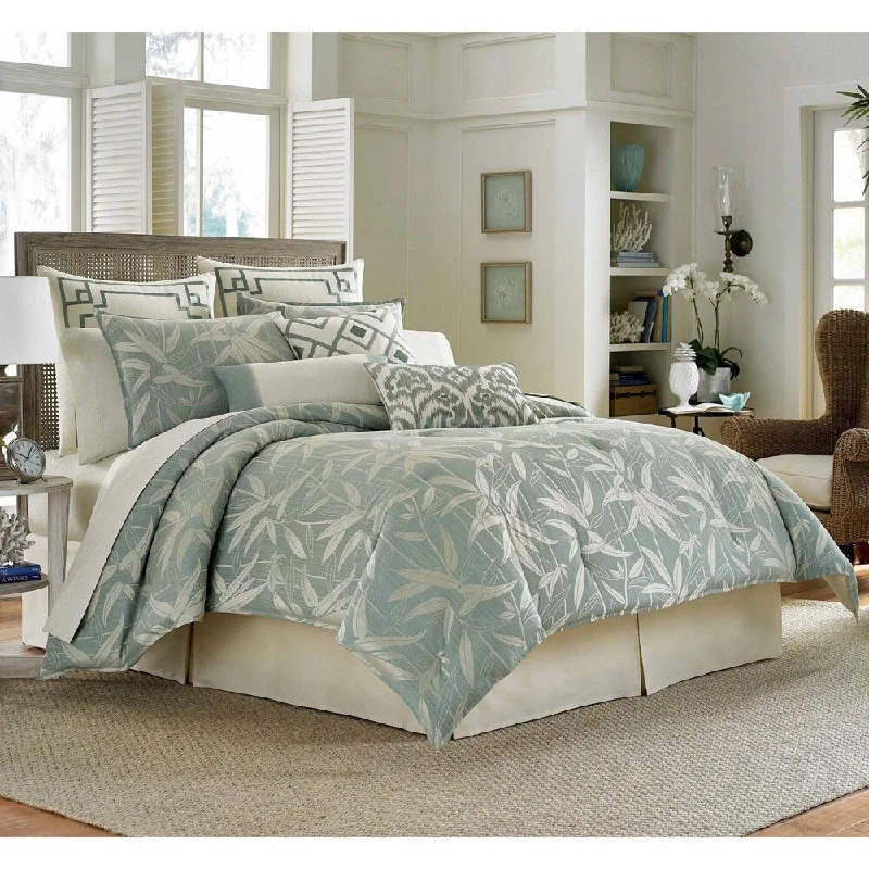 Silk - filled comforters for a luxurious and smooth touchTommy Bahama Bamboo Print Breeze 4-piece Comforter Set