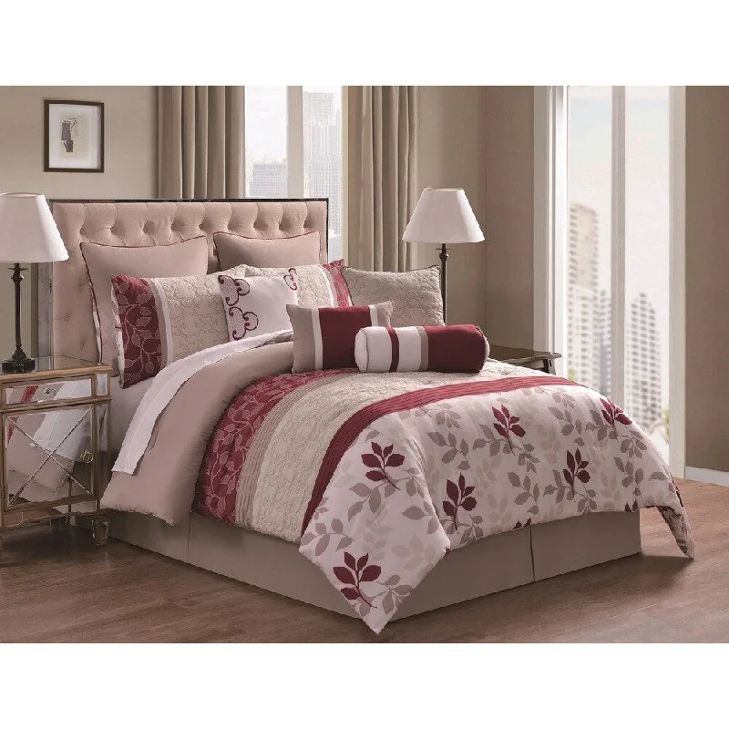 Bamboo - fiber - filled comforters with antibacterial and breathable qualitiesEve 10-piece Reversible Comforter Set