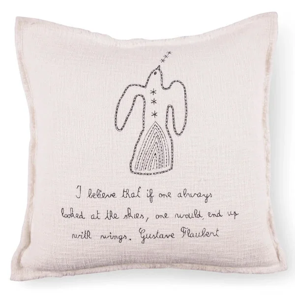 Kids Pillows with Fun Designs***Pillow Collection- Embroidered I Believe - Gustave Flaubert Pillow 24"x24"