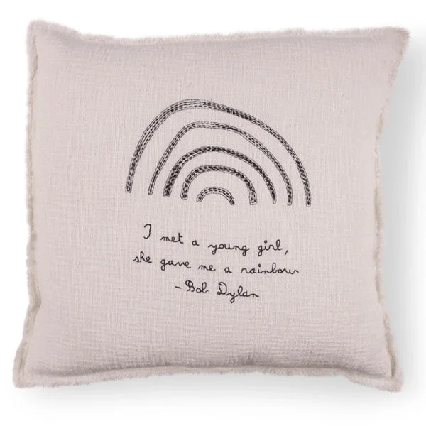 Feather Pillows for a Luxurious Sleep***Pillow Collection- Embroidered I Met A Young Girl - Bob Dylan Pillow 24"x24"