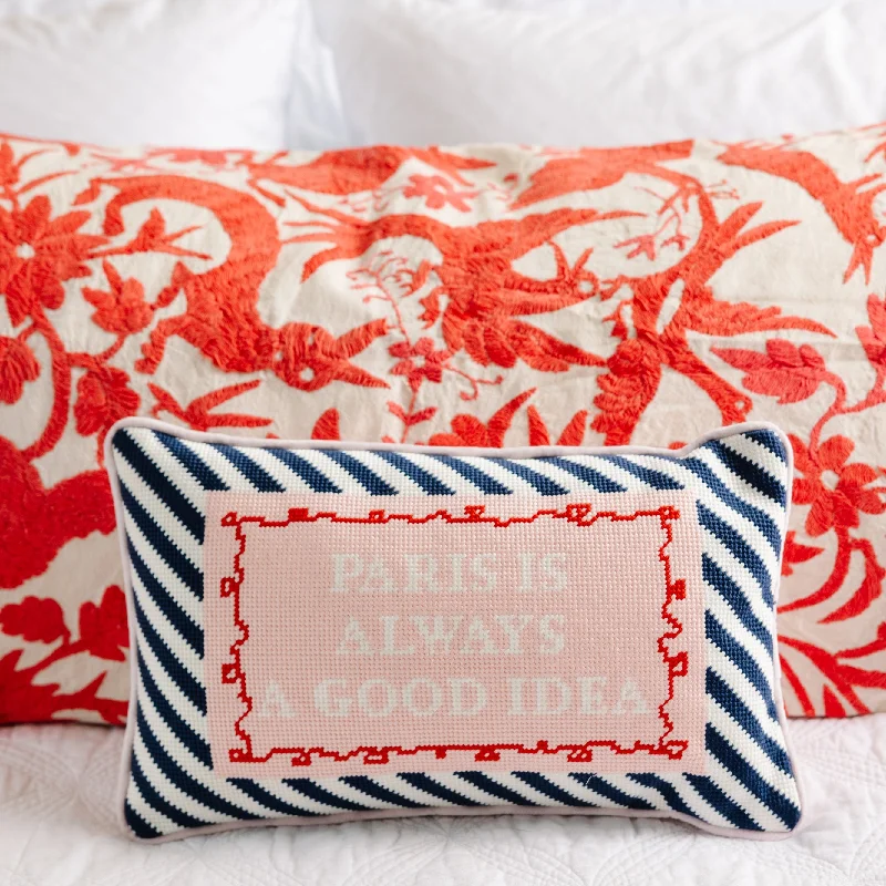 Travel Pillows for Long JourneysParis Needlepoint Pillow