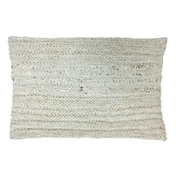 Soft and Fluffy Pillows for Bedroom Comfort***Pillow Collection - Rectangle Gold and Beige Knit - 16"x24
