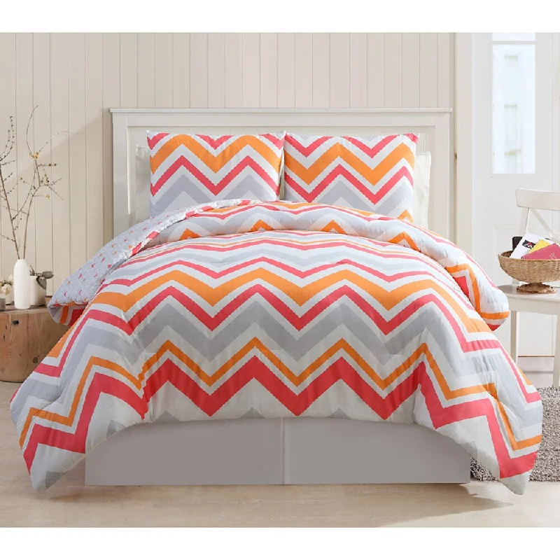Queen - size comforters for standard queen - sized mattressesVCNY Lake Tahoe 3-piece Chevron Cotton Comforter Set