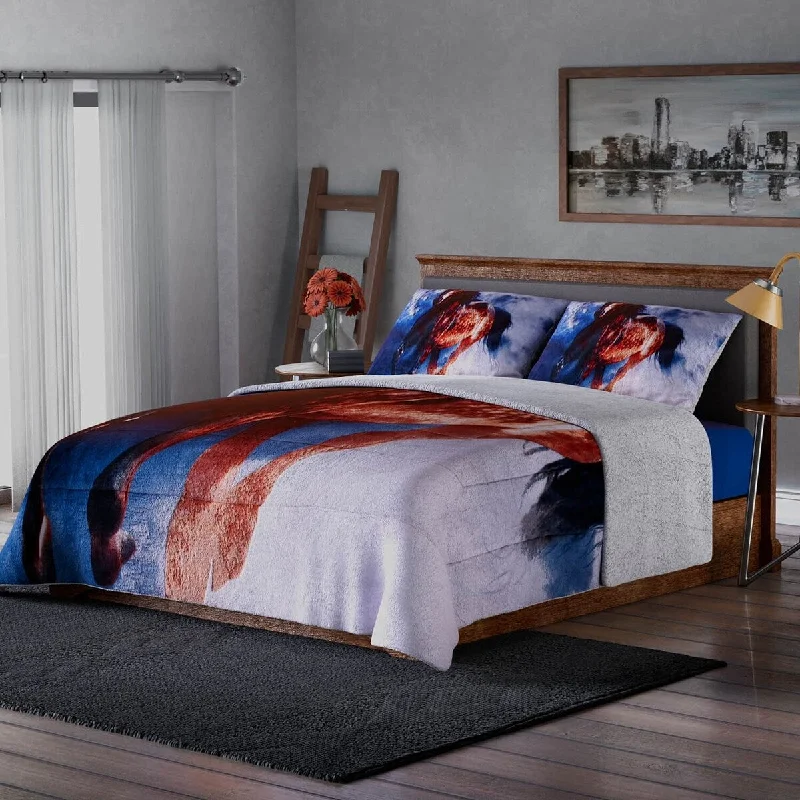 Down - filled comforters for supreme warmth and lightnessHOMESMART Multi Color Horse Print Pattern Flannel Sherpa Comforter Down - filled comforters for supreme warmth and lightnessHOMESMART Multi Color Horse Print Pattern Flannel Sherpa Comforter
