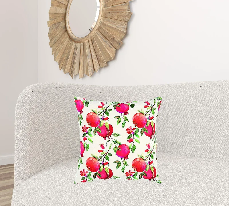 Back Support Pillows for Office ChairsRed White Pomegranates Decorative Throw Pillow