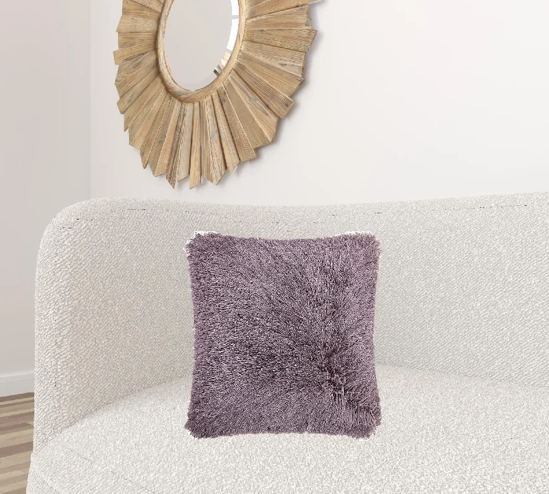 Adjustable Pillows for Customized ComfortPlush Lavendar Shag Accent Throw Pillow