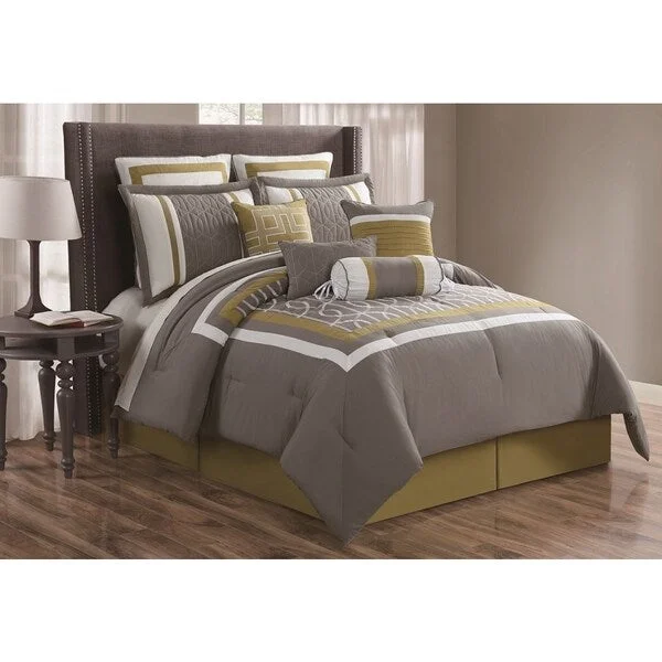 Full - size comforters suitable for full - sized beds in guest rooms or small bedroomsMorris 10-piece Embroidered Comforter