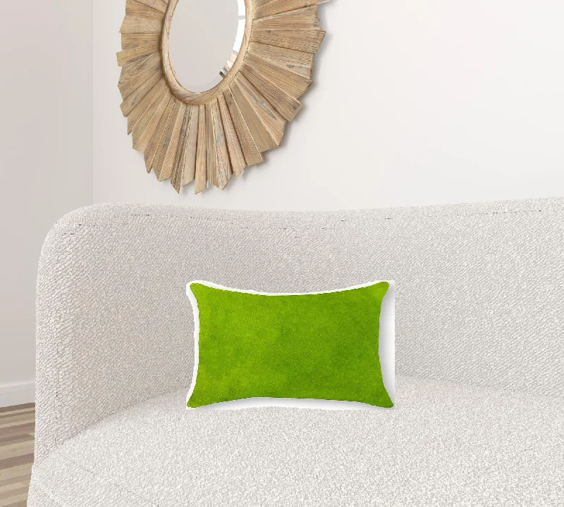Soft and Fluffy Pillows for Bedroom Comfort12" X 20" X 5" Lime Cowhide  Pillow