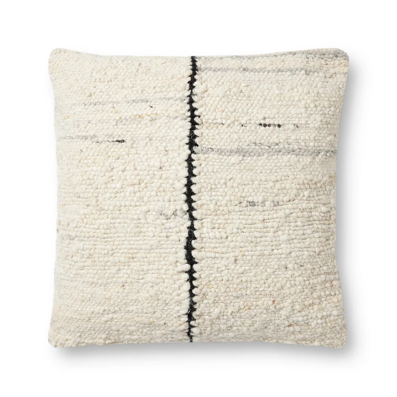 Back Support Pillows for Office ChairsCarla Pillow Ivory/Black (Set of 2)