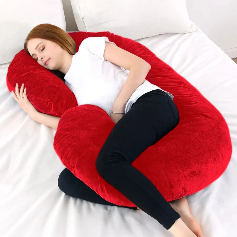 Decorative Pillows for Living Room MakeoverPregnancy Support Pillow / C- Shape Maternity Pillow / Sleeping Support Pillow In Red Color