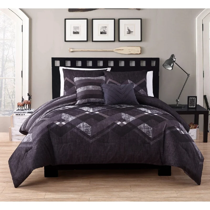 Down - filled comforters for supreme warmth and lightnessVCNY Home Jake Reversible 5-piece Comforter Set Down - filled comforters for supreme warmth and lightnessVCNY Home Jake Reversible 5-piece Comforter Set