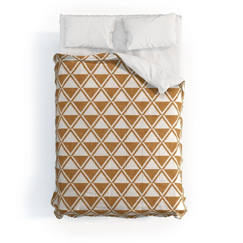 Queen - size comforters for standard queen - sized mattressesLittle Arrow Design Co Bodhi Geo Diamonds Bronze Made To Order Full Comforter Set