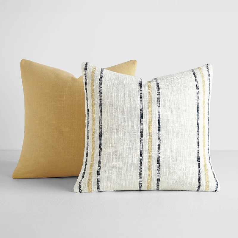 Velvet Pillows for a Touch of Elegance2-Pack Yarn-Dyed Framed Stripe / Solid Décor Throw Pillows