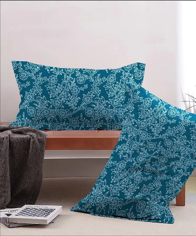 Orthopedic Pillows for Back Pain ReliefUrban Comfort Pillow Covers Set, 144 Tc,Desert Garden Blue