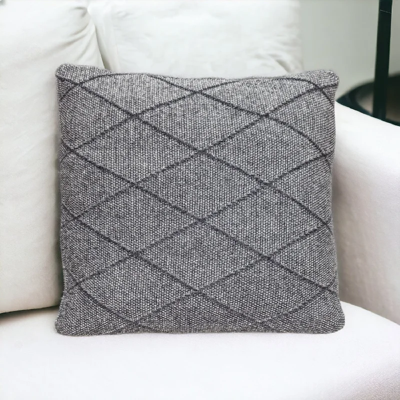Travel Pillows for Long Journeys20" Gray Cotton Throw Pillow