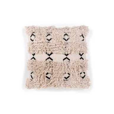 Soft and Fluffy Pillows for Bedroom Comfort***Black and Cream Ikat Fringe Pillow - 24"x24" Soft and Fluffy Pillows for Bedroom Comfort***Black and Cream Ikat Fringe Pillow - 24"x24"