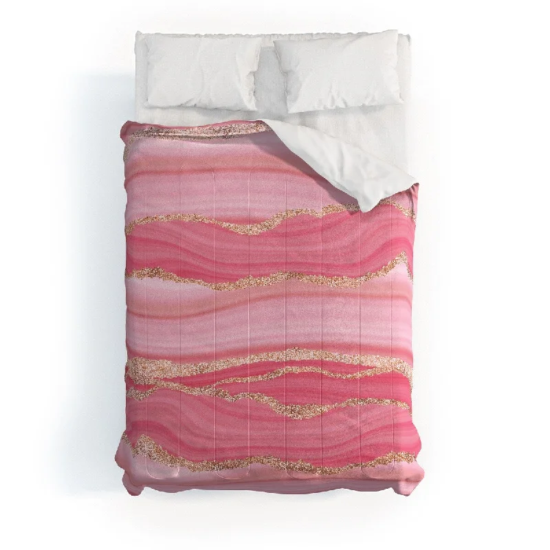 Goose down comforters known for their superior quality and insulationUtart Blush Pink And Gold Marble Stripes Made To Order Full Comforter Goose down comforters known for their superior quality and insulationUtart Blush Pink And Gold Marble Stripes Made To Order Full Comforter