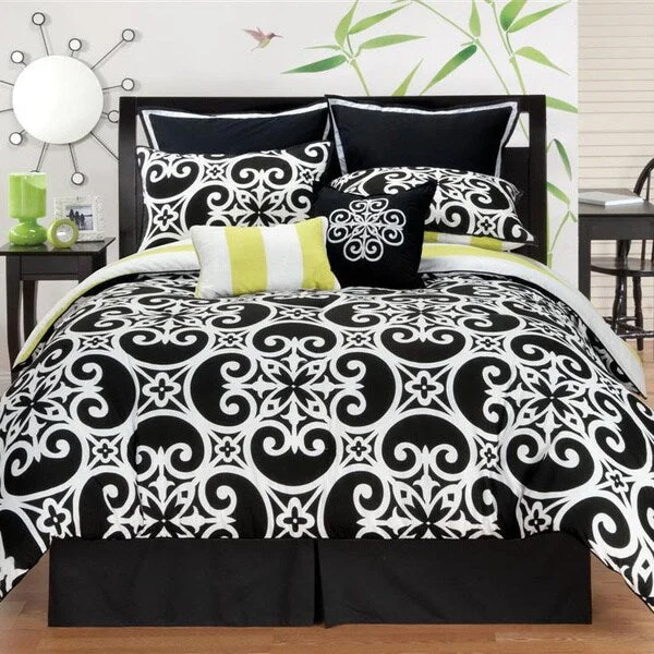 Microfiber - filled comforters that are lightweight and easy to care forVCNY Kennedy Reversible 8-piece Comforter Set