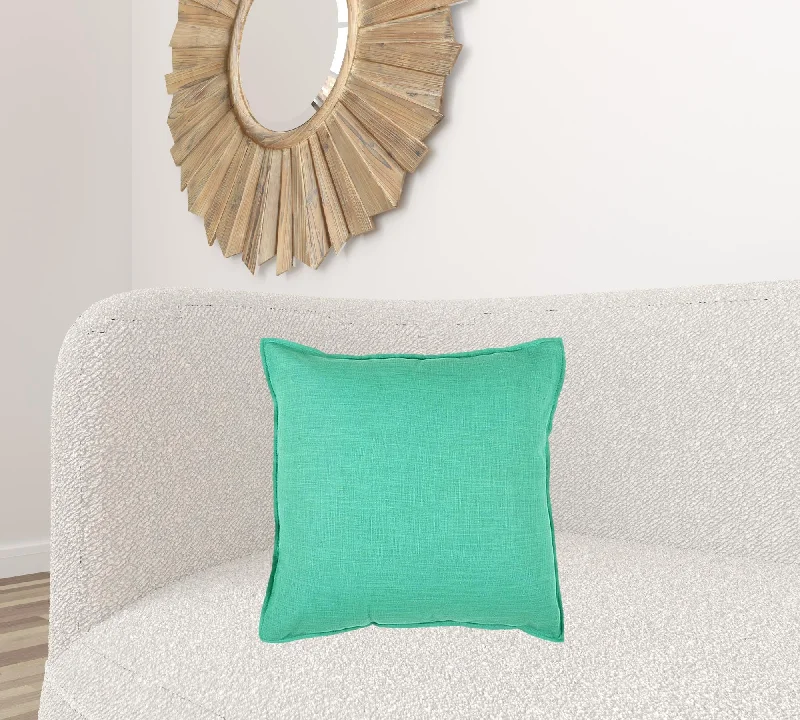 Back Support Pillows for Office ChairsAqua Solid Color Flange Edge Throw Pillow