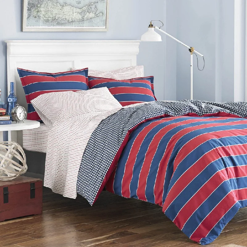 King - size comforters to fit large king - sized beds perfectlyPoppy & Fritz Parker Cotton Stripe Comforter Set