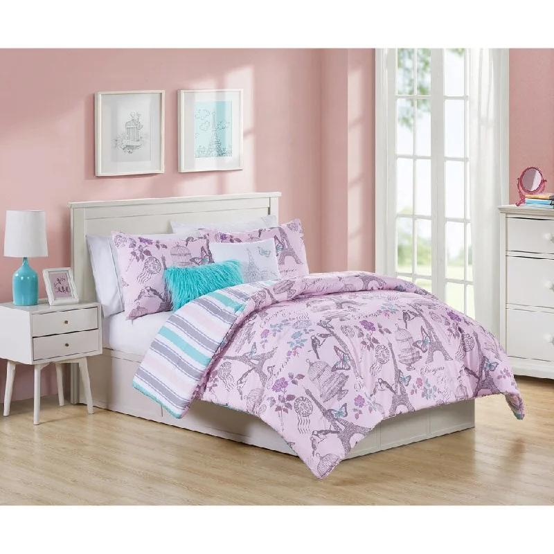 Silk - filled comforters for a luxurious and smooth touchVCNY Home When in Paris Comforter Set