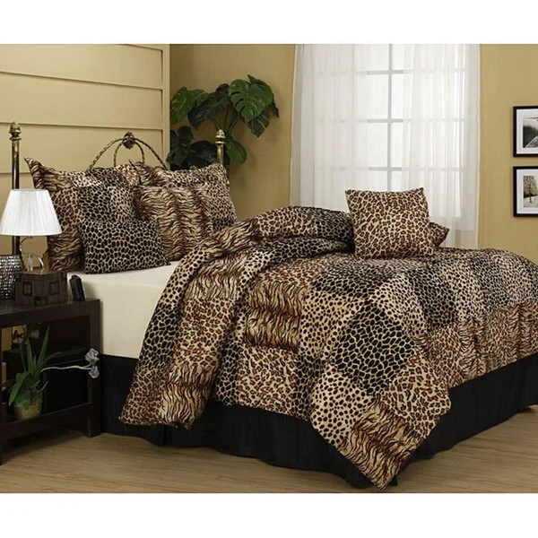 Latex - filled comforters with a bouncy texture and good supportCameroon 7-piece Animal Patchwork Comforter Set