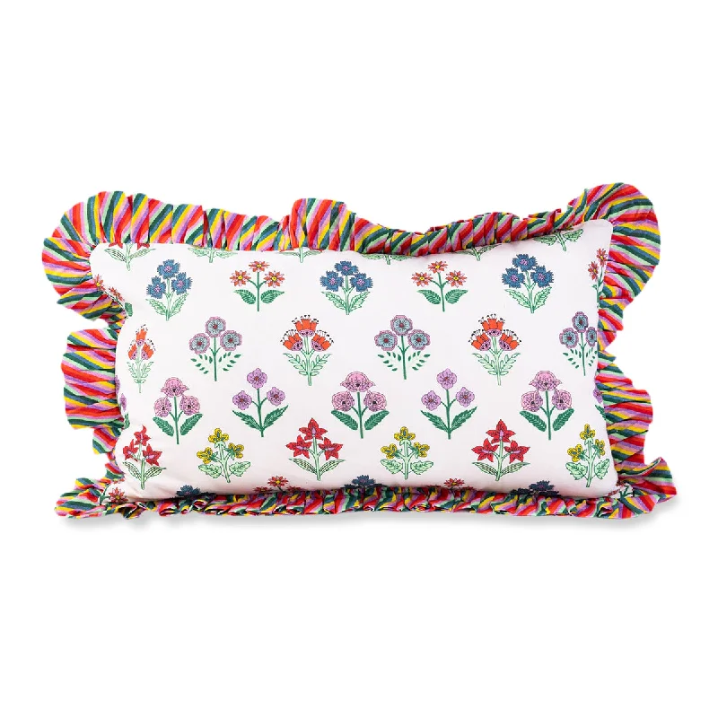 Soft and Fluffy Pillows for Bedroom ComfortRuffle Lumbar Pillow - Santini - Case Only