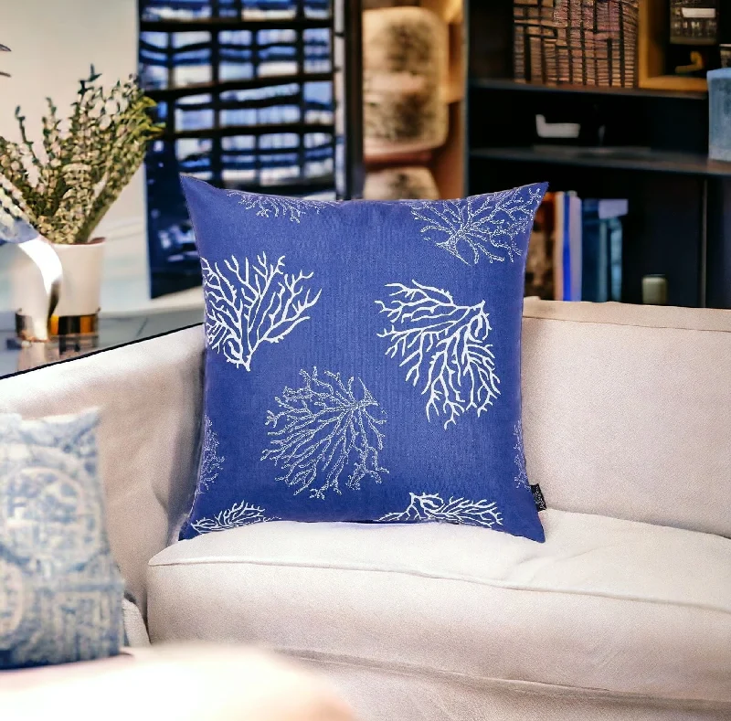 Lumbar Support Pillows for Car SeatsBlue and Silver Coral Reef Decorative Throw Pillow Lumbar Support Pillows for Car SeatsBlue and Silver Coral Reef Decorative Throw Pillow