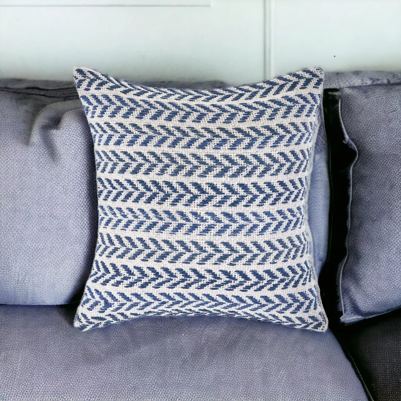Silk Pillows for Smooth Skin and HairSet of Two 18" X 18" Blue Beach Chevron Cotton Zippered Pillow