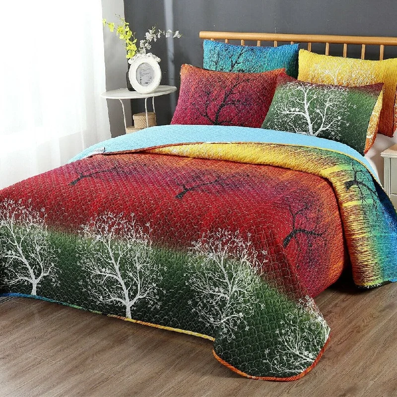 Acrylic blankets for a soft and affordable alternativeKing Rainbow Tree Bedspread Set Quilt & Pillow Shams Green Acrylic blankets for a soft and affordable alternativeKing Rainbow Tree Bedspread Set Quilt & Pillow Shams Green