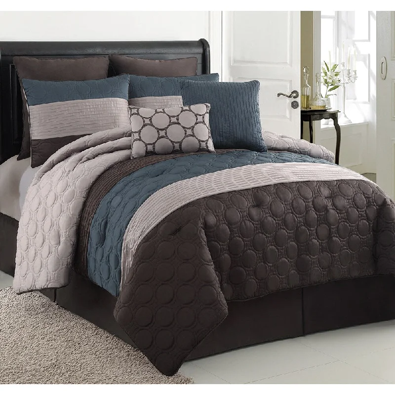 Silk - filled comforters for a luxurious and smooth touchVCNY Carter 8-piece Comforter Set