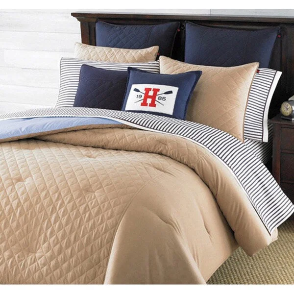 Down - filled comforters for supreme warmth and lightnessTommy Hilfiger Prep Khaki Comforter