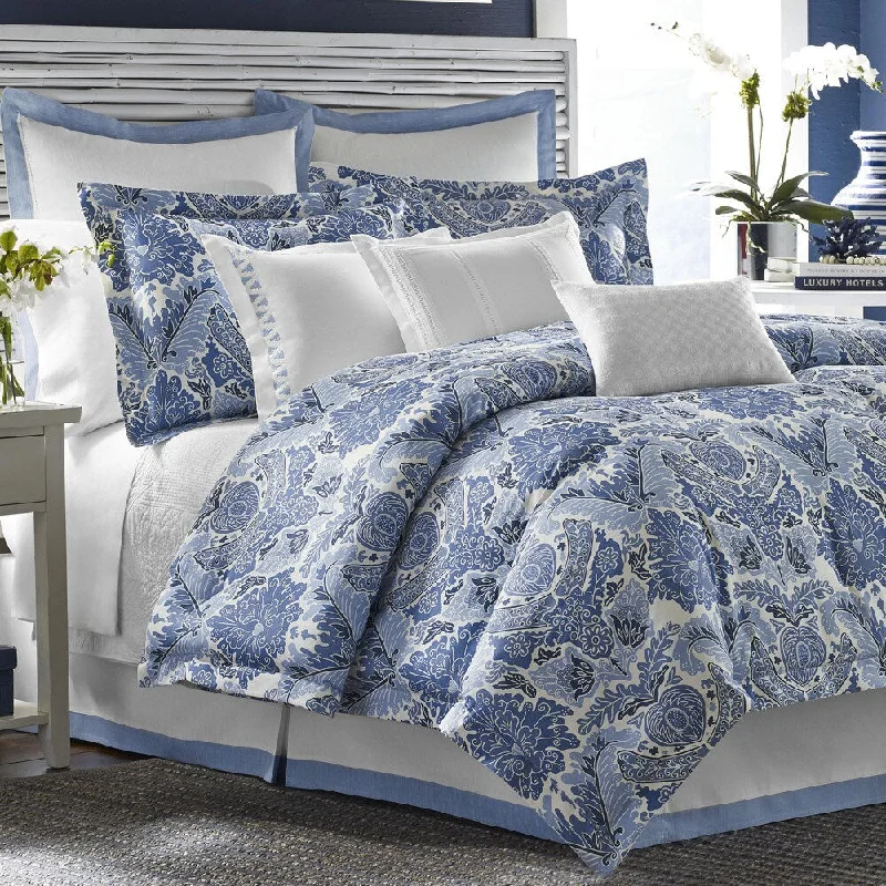 Microfiber - filled comforters that are lightweight and easy to care forTommy Bahama Porcelain Paradise 4-piece Comforter Set