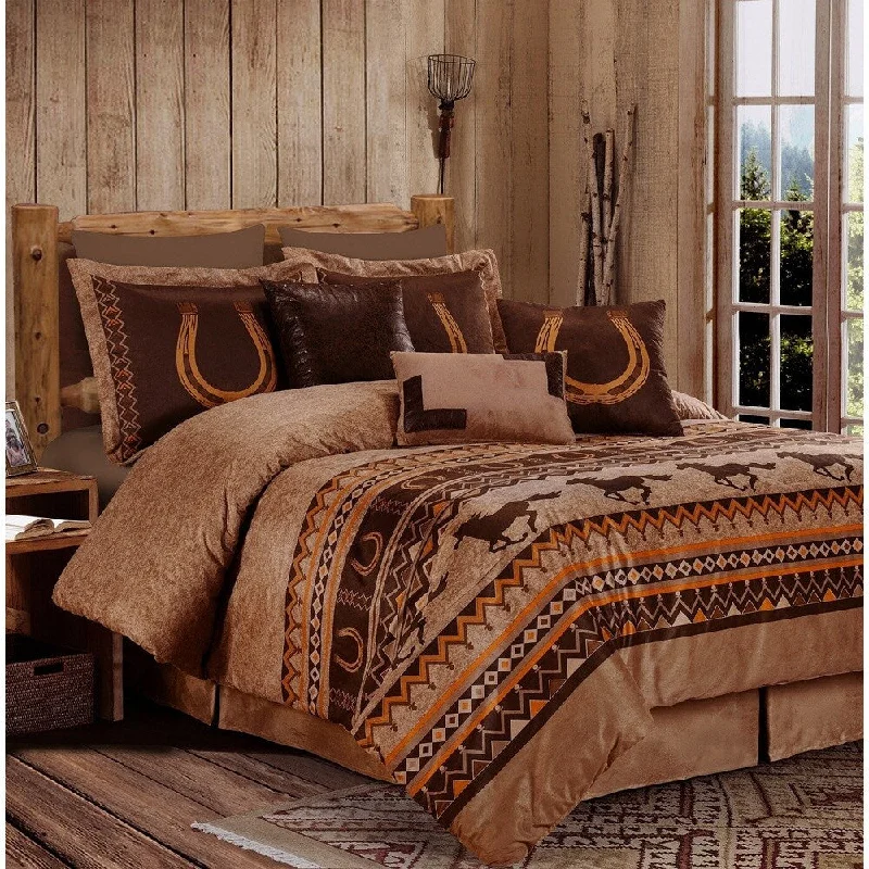 Microfiber - filled comforters that are lightweight and easy to care forSedona Western Microsuede 7 Piece Comforter set