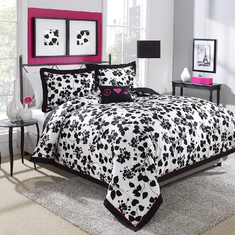 Synthetic - filled comforters like polyester for affordability and hypoallergenic propertiesSteve Madden Juliet Cotton 4-Piece Comforter Set with Bonus Logo Pillow