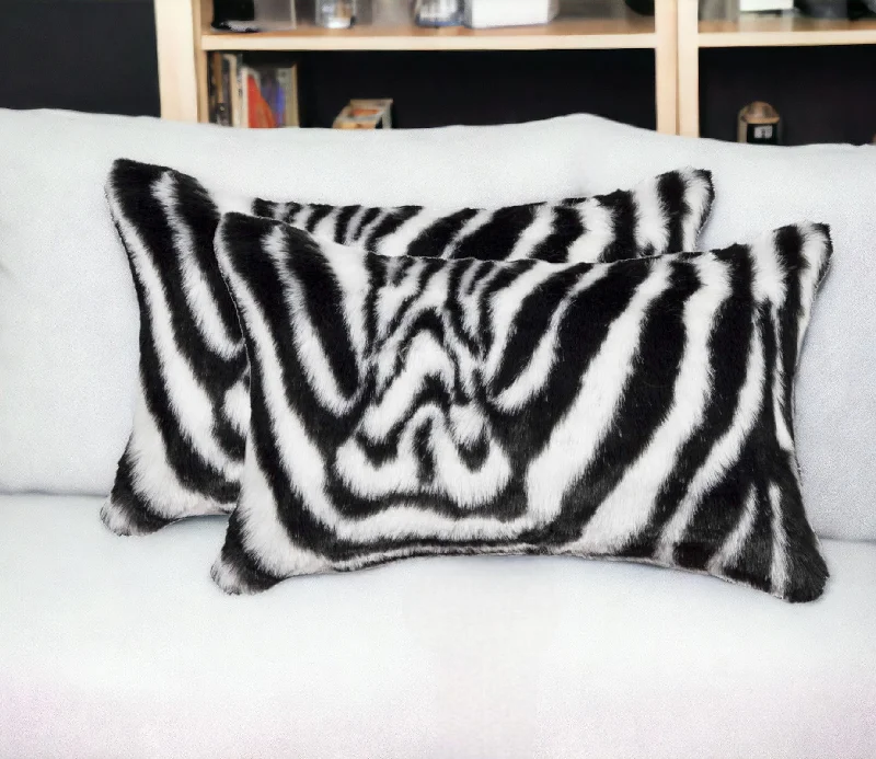 Memory Foam Pillows for Neck SupportSet of Two 12" X 20" Black and White Faux Fur Throw Pillow Memory Foam Pillows for Neck SupportSet of Two 12" X 20" Black and White Faux Fur Throw Pillow