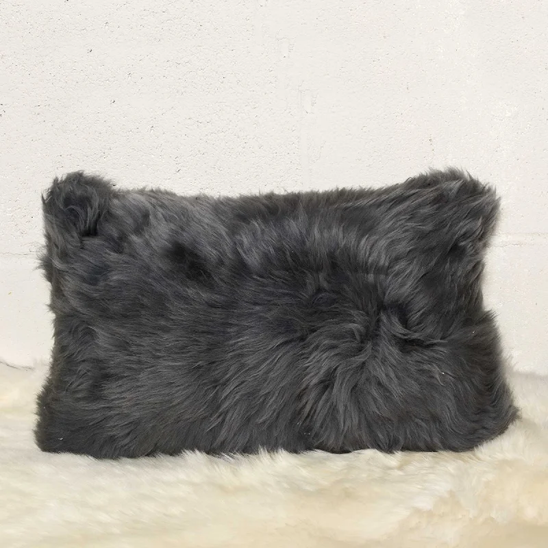 Back Support Pillows for Office Chairs12" X 20" X 5" Gray Sheepskin  Pillow 2 Pack