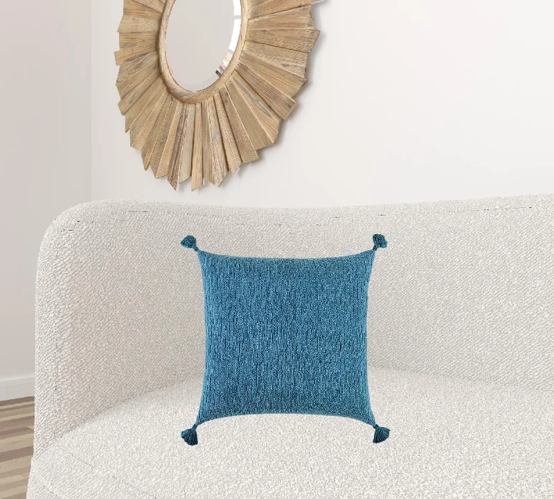 Bolster Pillows for Sofa DecorationTeal Solid Tonal Abstract Stripe Throw Pillow
