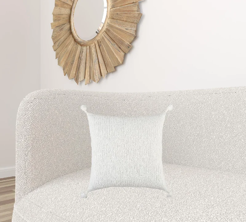 Square Pillows for Modern Home Decor20" White Tonal Abstract Stripe Throw Pillow