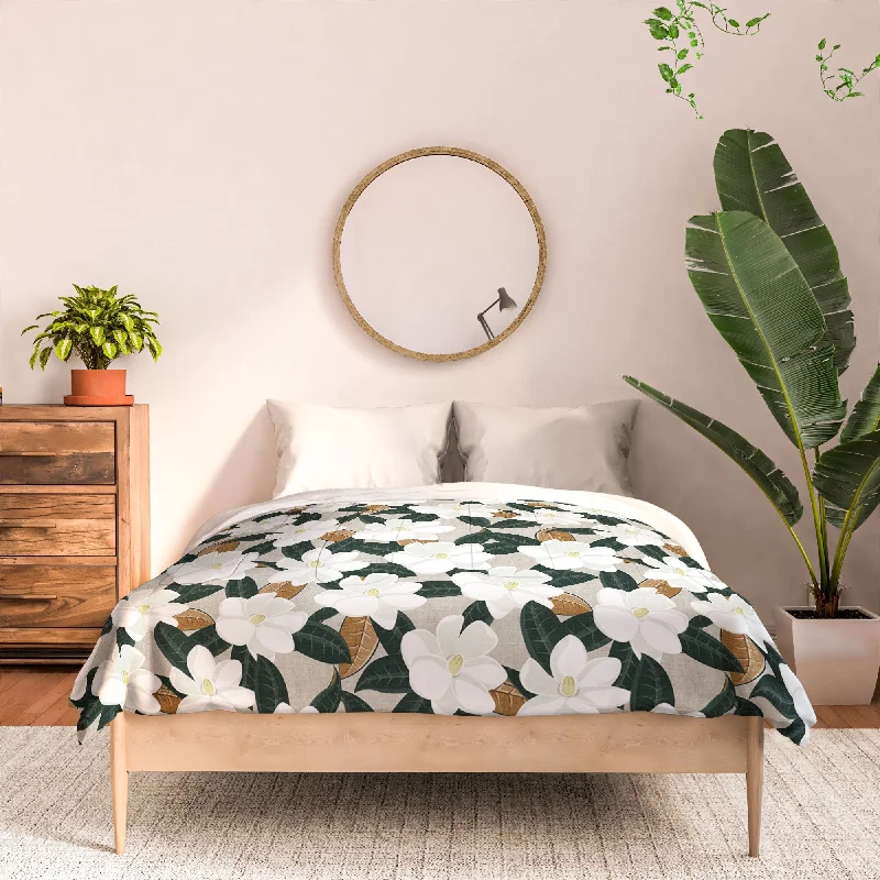 Goose down comforters known for their superior quality and insulationLittle Arrow Design Co Magnolia Flower Gray Made To Order Full Comforter Goose down comforters known for their superior quality and insulationLittle Arrow Design Co Magnolia Flower Gray Made To Order Full Comforter