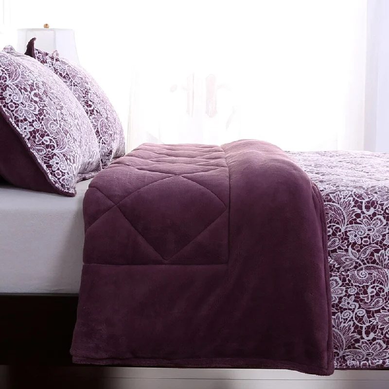 King - size comforters to fit large king - sized beds perfectlyBerkshire Blanket Lace Printed Comforter and Shams Set King - size comforters to fit large king - sized beds perfectlyBerkshire Blanket Lace Printed Comforter and Shams Set