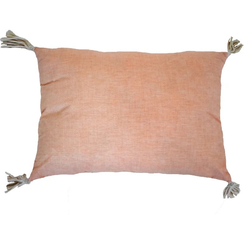 Firm Pillows for Side Sleepers13" X 18" Peach And White Damask Zippered Polyester And Cotton Blend Throw Pillow With Tassels Firm Pillows for Side Sleepers13" X 18" Peach And White Damask Zippered Polyester And Cotton Blend Throw Pillow With Tassels